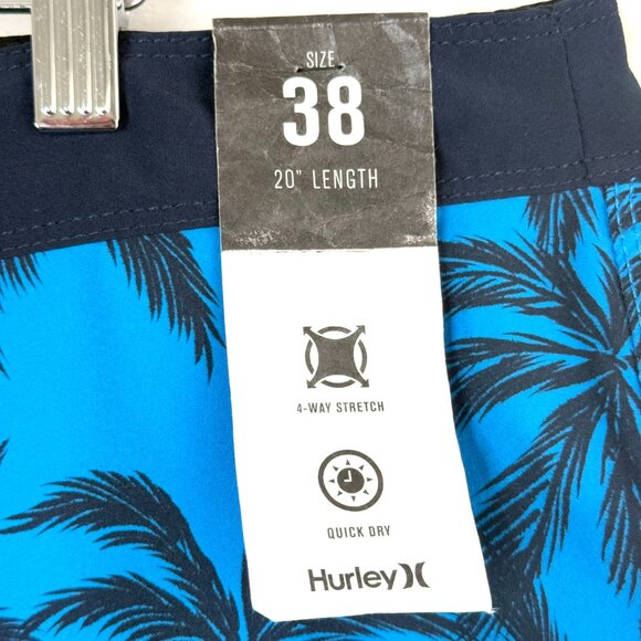 Hurley Weekender 20" Board Shorts Mens 38 Blue Palm Beach Surf Swim - Picture 3 of 10